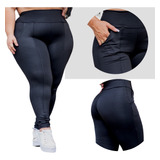 Kit 3 Calças Legging Plus Size Bolso Faca Zero Transparência