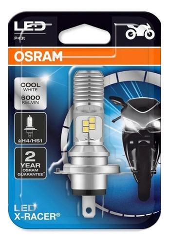 Lampara H4/hs1 Osram Led X-racer Moto 6000k Cool White