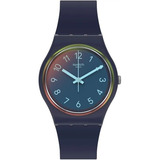 Reloj Swatch La Night Blue Gn274 Color De La Correa Azul Color Del Fondo Azul