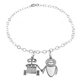 Pulsera Wall-e Eva Pareja Plata 925 Con Envio