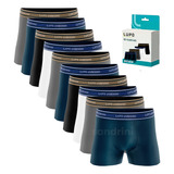 Kit 10 Cueca Boxer Lupo Algodão Box Atacado Masculina Preta