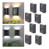 8pcs Jardín Exterior Impermeable Lámpara Solar De Pared