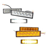 Par Faros Barra 6 Led Auxiliar Fija Y Estrobo 4x4 12-24v 