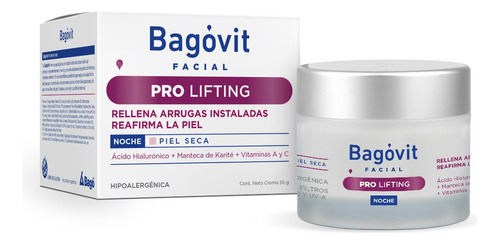 Crema Facial Anti Age Bagovit Pro Lifting Noche P Seca 55 Gr