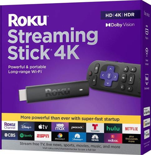 Roku Streaming Stick 4k Control De Voz - 3820r2 - Open Box