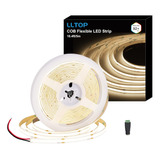 Lltop Cob - Tira De Luces Led Color Blanco Natural 4000k, Dc