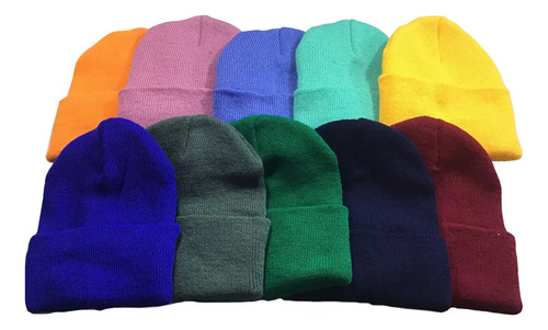 Gorro Bonete Paquete 45 Pzs Beanie Liso Gorrito Tejido Bini