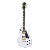 Guitarra Eléctrica EpiPhone Inspired By Gibson Les Paul Custom De Caoba Alpine White Brillante Con Diapasón De Ébano