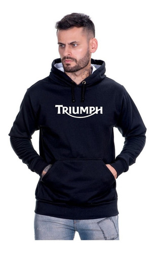 Moletom Blusa De Frio Moto Grau Motoqueiro Triumph Tiger