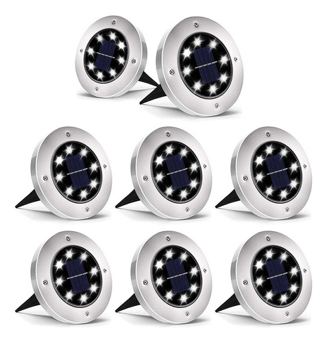 Kit 8 Espetos Solares Led Jardim Luz