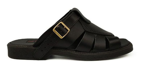 Chinelo Slide  Itapuã Couro Legítimo Preto Masculino 1603z18