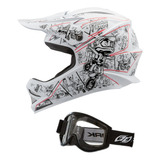 Capacete Moto Cross  Infantil Kids Criança Ck-01 +óculos 788