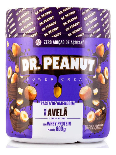 Pasta De Amendoim Dr Peanut - Sabor Avelã Em Pote De 600g