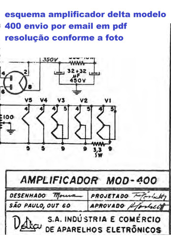 Esquema Amplificador A Valvula Delta Modelo 400  Via Email