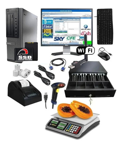 Kit Punto De Venta - Pc + Lector Miniprinter Cajon Y Bascula