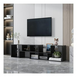 Mueble Tv Con Librero Y Estante - Negro.