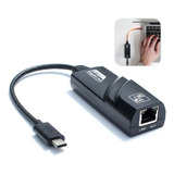 Cabo Adaptador Internet Entrada Rj45 Fêmea Saída Usb Tipo C