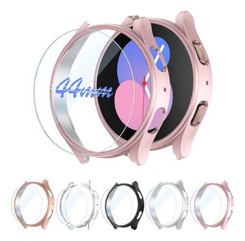 5 Funda + 5 Mica Para Samsung Galaxy Watch 4 5 40mm 44mm