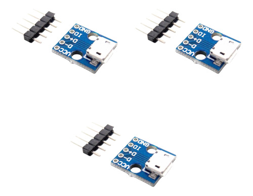 X3 Modulo Energia Arduino 5v Micro Usb Adaptador Con Pinout