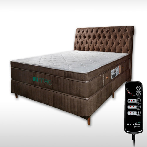 Cama Box Casal D45 Colchão Magnético Massageador + Cabeceira