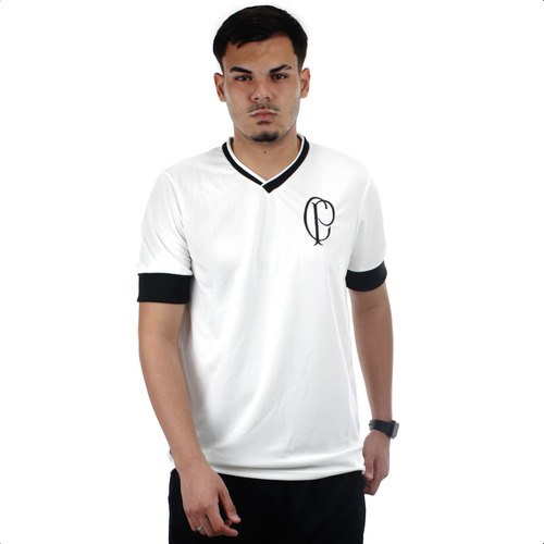 Camiseta Masculina Corinthians Casual Retro Branca 