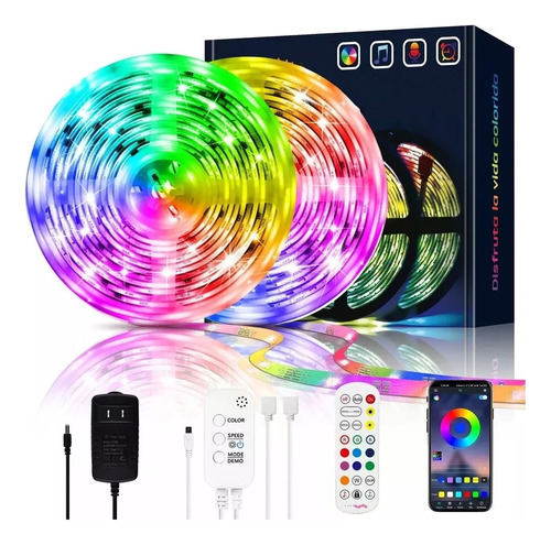 30m Tira De Luces Led App Bluetooth Control Rgb (2x15m) Ip67