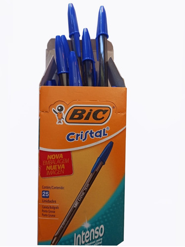 Caneta Bic Cristal Bold 1.6mm Ponta Grossa Cx C/ 25 