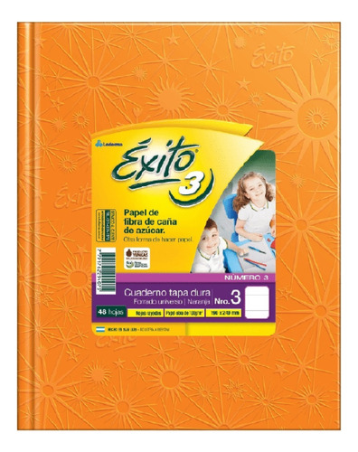 Cuaderno Exito Universo 3 Tipo Abc Naranja Rayado 19x24cm Td