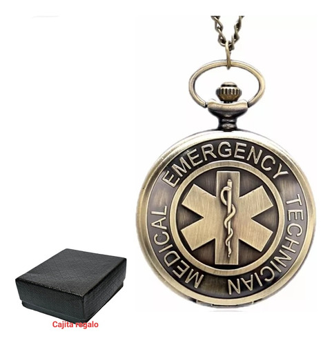 Reloj Bolsillo Cadena,medical Emergency+ Cajita. 