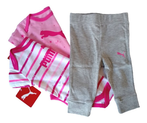 Set De 3 Piezas Marca Puma Talle 0 A 3 Meses 