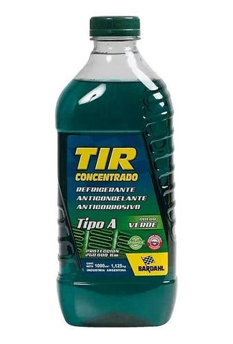 Refrigerante Tir Verde Bardahl Radiador 1 Litro - Formula1