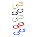 Piercing Falso Nariz Septum Labios Orejas Aro Anillo 5 Pares