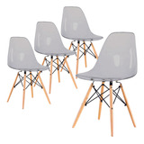 Set 4 Sillas Comedor Acrilico Crystal Eames Transparentes