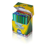 100 Plumones Crayola Marcadores Delgados Lavables Super Tips