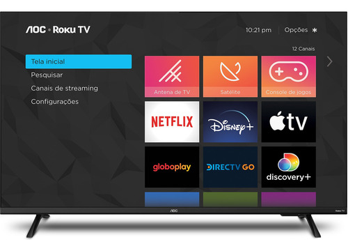 Smart Tv 43'' Full Hd Com Roku Tv 43s5135/78g Aoc Bivolt