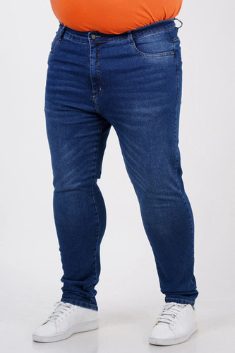 Calça Jeans Masculina Com Lycra Slim Fit Até Plus Size Nº60