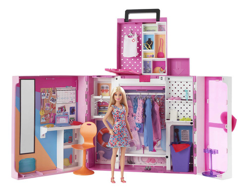 Barbie, Set De Juego, Fashion & Beauty, Dream Closet, Incluye Muñeca, 4 Atuendos Y Más De 30 Accesorios Y Prendas De Ropa, Edad 3 Años En Adelante