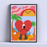 Cuadro Bad Bunny Un Verano Sin Ti Cora30x40cm Listo P Colgar