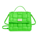 Bolsa Transversal Petite Jolie Pj10410 Design Trama De J-lástic  Verde Com Alça De Ombro Verde Alças De Cor Verde