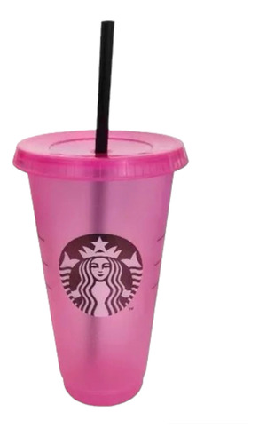 Nuevo! Vaso Starbucks Reutilizable Rosa Cold 710ml Original