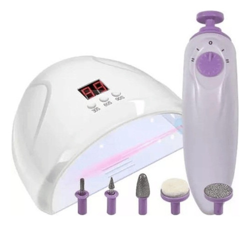 Kit De Manicura 2 En 1  Cabina Led 40w + Torno Inalambrico !