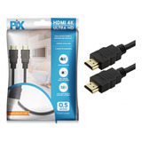 Cabo Hdmi 5m 5 Metros 2.0 Full Hd 4k 19 Pinos