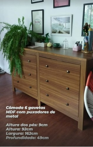 Cômoda 6 Gavetas Marrom Ótimo Estado