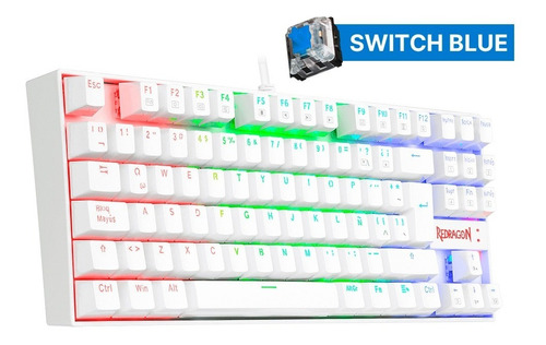 Teclado Mecánico Redragon Kumara K552 Rgb Switch Blue Blanco