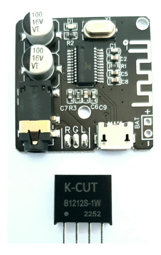 Mini Modulo Placa Receptor Bluetooth 5.0 + Isolador B1212s 
