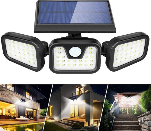 Led Lampara Solar Pared Sensor 3modos,para Jardines 180w