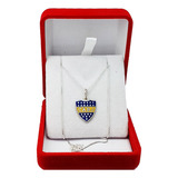 Conjunto Plata 925 Dama Escudo Boca Juniors + Veneciana 