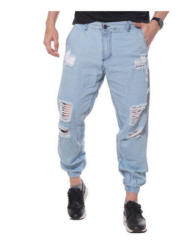 Jean Hombre Jogger Mom Roturas Premium 