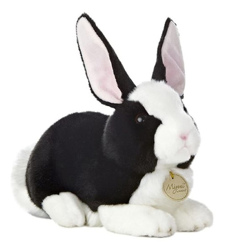 Peluche De Conejo Holandés Blanco Y Negro 10 Pulgadas