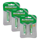 Pilha Aaa Recarregavel 3a Alfacell Palito 1200mah 1.2v 6 Uni